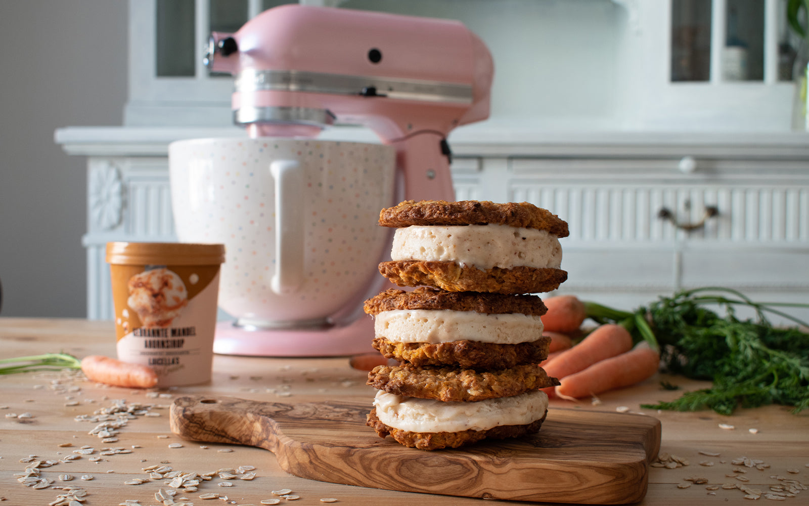 Carrot Cookie Ice Cream Sandwiches (vegan)