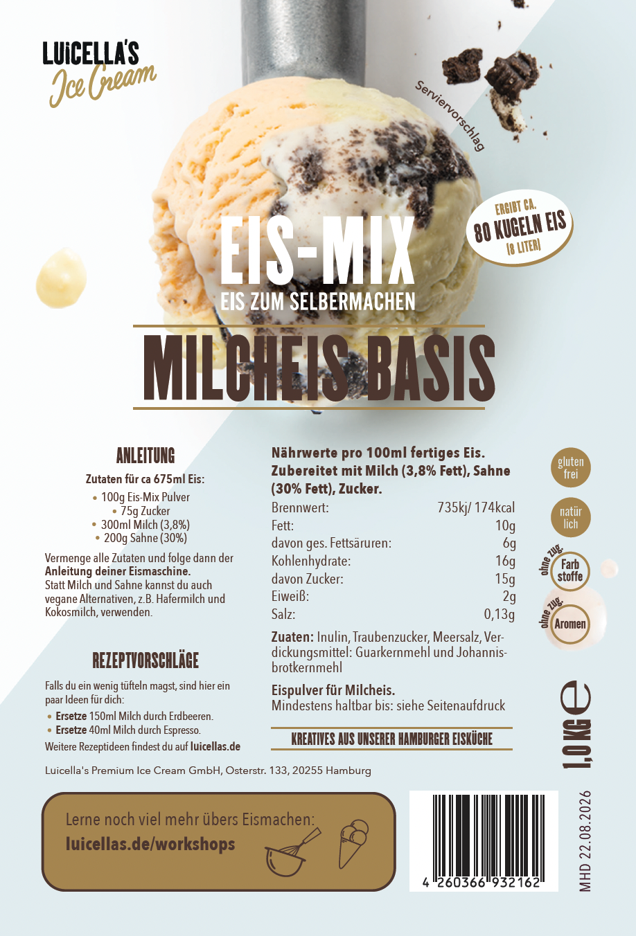 Eis-Mix Milcheis Basis 1kg