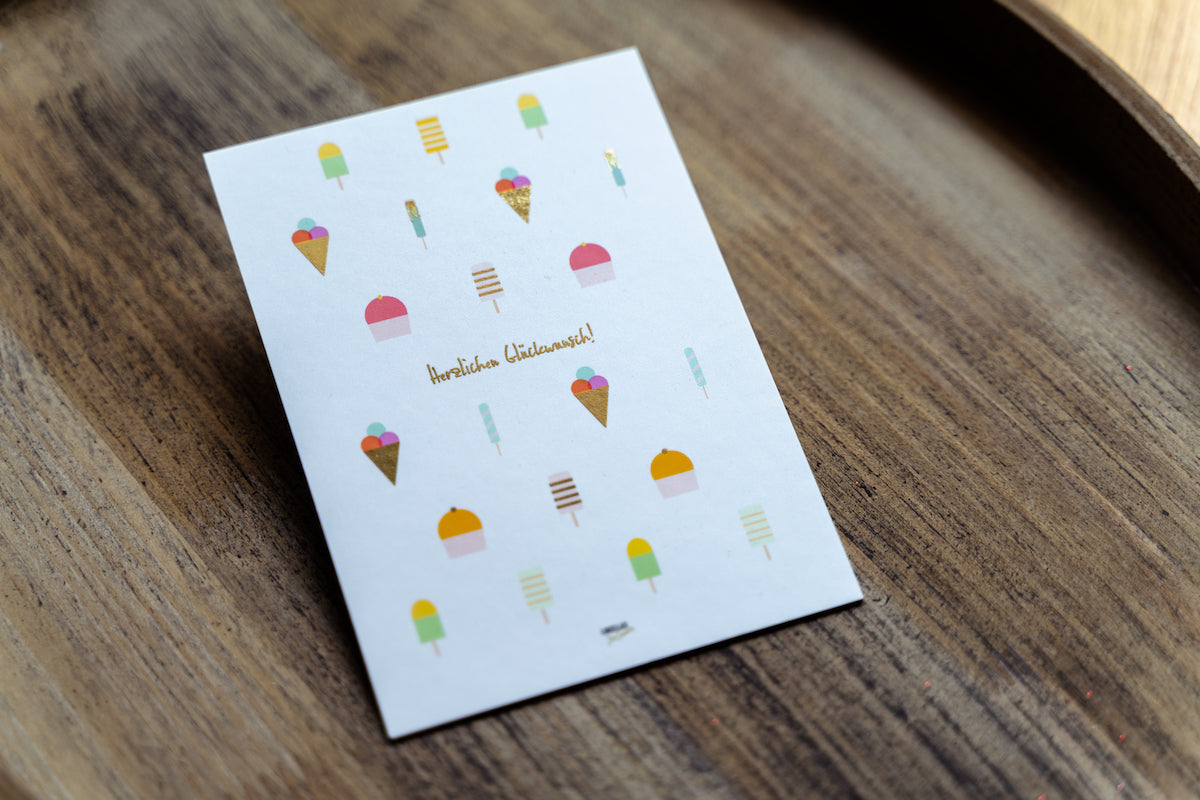 Postkarte Herzlichen Glückwunsch